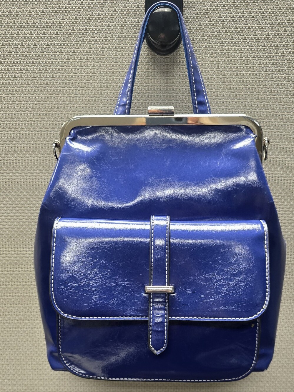 Walasa Cobalt Blue Love Bag - Split Leather 3 in 1 Carry Backpack Crossbody